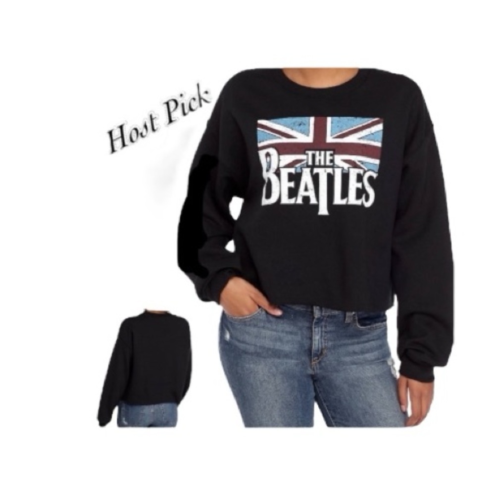 Beatles Long Sleeves Crop Sweatshirt - Picture 3 of 14